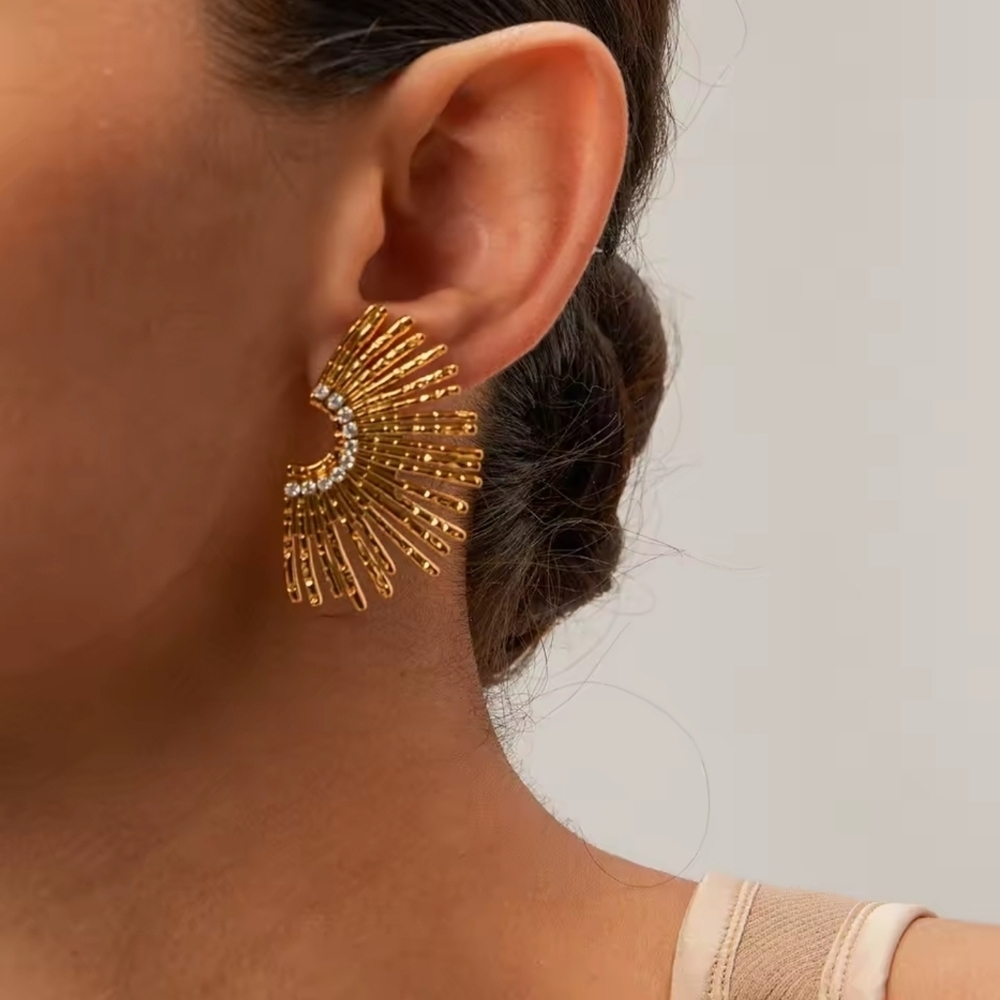 Gold Sunburst Earrings